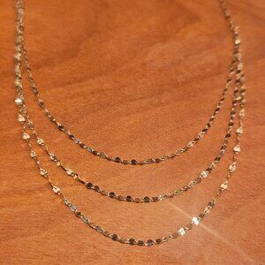 Womens 17 Inch 14K Gold Link Necklace